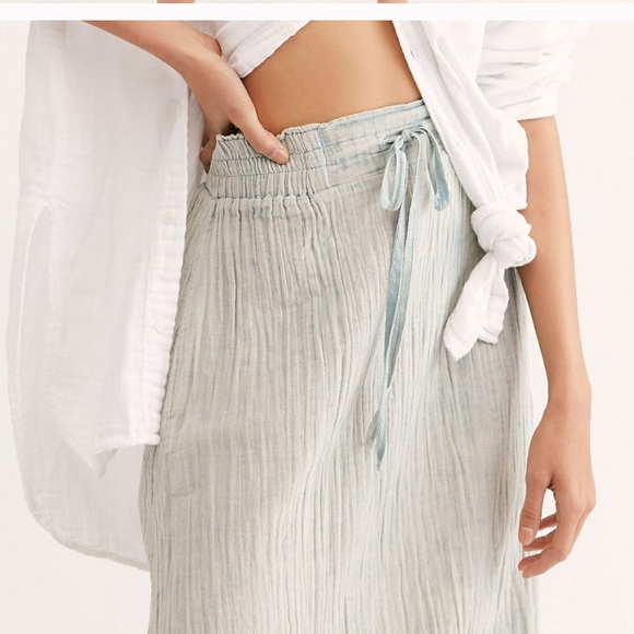 Free People Mellow Acid Wash Midi Skirt NWT - Picture 7 of 9